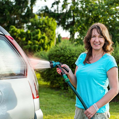 Garden Hose Nozzle Sprayer 10 Watering Patterns Spray Nozzles Heavy Duty Hose Head Lightweight Hose Attachment Blue