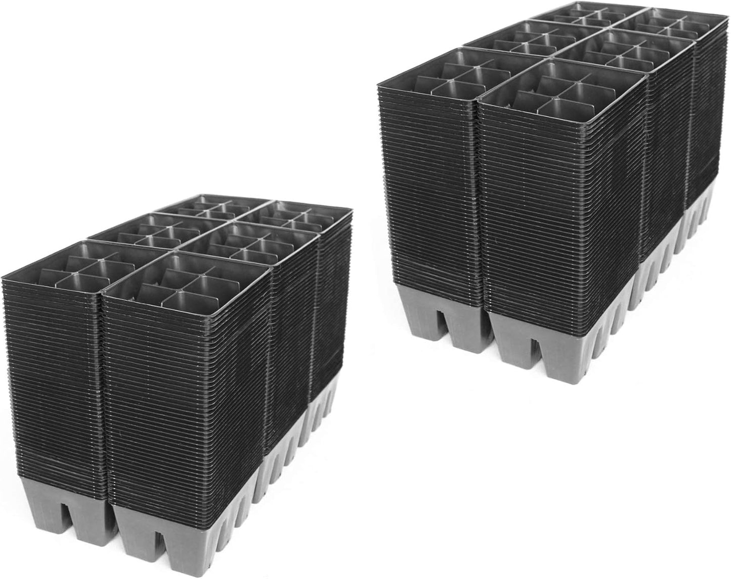 Handy Pantry Black Plastic Garden Tray Inserts - 100 Sheets of 36 Planting Pot Cells Each - 2x3 Nested x6 Configuration - Perforated- Nursery, Greenhouse, Gardening