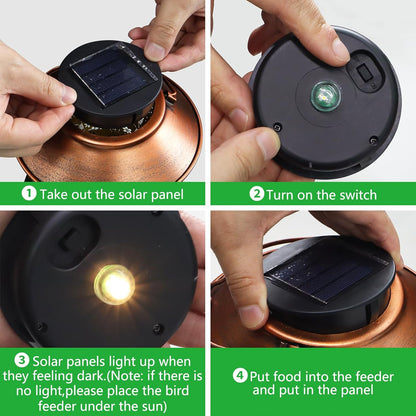 Bird Feeders for Outdoors Dragonfly Solar Lanterns Outdoor Waterproof Garden Decor Gifts for Women Mom Grandma Metal Solar Decoration Outside LED Lanterns for Yard, Patio, Lawn, Pathway(2 Pack)