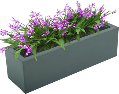 15 INCH Metal Railing Planter Boxes - Hanging Planter for Outdoor Balcony Fence, Durable All-Weather Use with Adjustable Brackets, Modern Décor for Flowers, Succulents, Hanging Plants, Grey