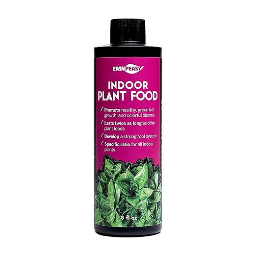 Liquid Indoor Plant Food, All-Purpose Indoor Plant Fertilizer, Liquid Plant Food, Easy Peasy Plants House Plant Fertilizers 4-3-4 Plant Nutrients, House Plant Food | Lasts Same as 8 oz Bottle