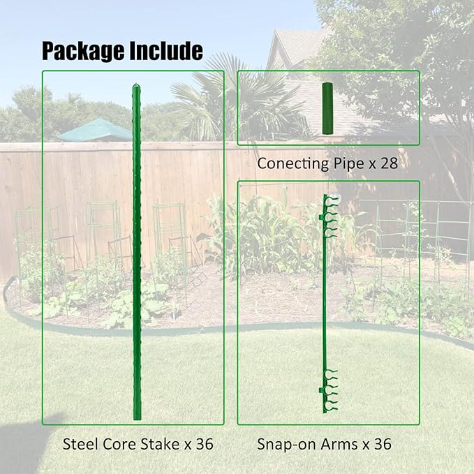 Orgrimmar Tomato Cages Garden Plant Support Stakes Outdoor Vegetable Trellis for Vertical Climbing Plant Up to 63“,3 Packs