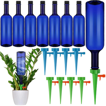 Plant Watering Devices with Self Watering Spikes and 26 oz Plastic Bottles Plant Waterer Devices with Adjustable Control Valve Switch Indoor Outdoor