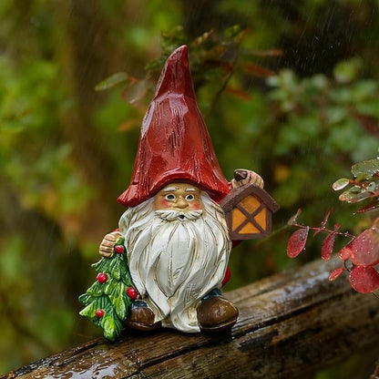 6.4-inch Christmas gnome Ornament, Cute gnome Statue, Suitable for Indoor and Outdoor use, Home Balcony, Garden, Lawn, and a for Christmas, Thanksgiving, Mother's Day, and Birthdays