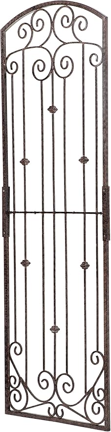 H Potter Premium 8-Foot Iron Garden Trellis - Heavy Duty Plant Support for Climbing Vines & Privacy Screen