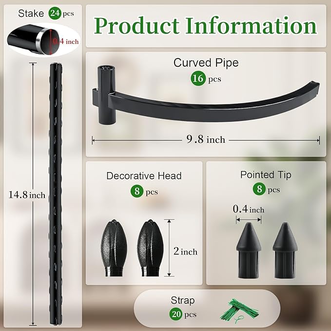 Tomato Cages for Garden Sturdy Metal Plant Stakes SupKing 2 Pack 47 Inch Tall Adjustable Heavy Duty Plant Support Cage Trellis for Outdoor Climbing Rose Vegetables Plants Flowers Comes 20 Twist Ties