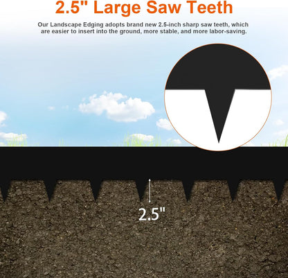 40”L X 6" H Metal Landscape Edging, Heavy Duty Galvanized Steel Garden Edging,10 Pack Garden Edging Border for Lawn, Flower Bed, Yard (Black