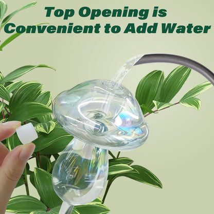 2 Pcs Glass Self Watering Globes, Iridescent Automatic Plant Waterer Bulbs Devices for Indoor & Outdoor Plants, Slow Release Watering Devices System for Various Plants (Top-Fill 2pcs)
