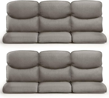Patio Chair Cushions 6 Packs - Outside High Back Thick Water-Resistant Cushion 22x24 with Zipper Cover for Outdoor Glider Rocking Chairs Loveseat 3-Seater Couch Sofa – Grey/Crescent
