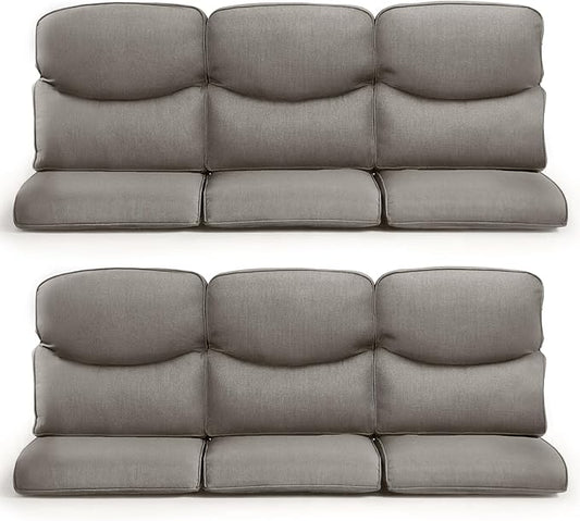 Patio Chair Cushions 6 Packs - Outside High Back Thick Water-Resistant Cushion 22x24 with Zipper Cover for Outdoor Glider Rocking Chairs Loveseat 3-Seater Couch Sofa – Grey/Crescent