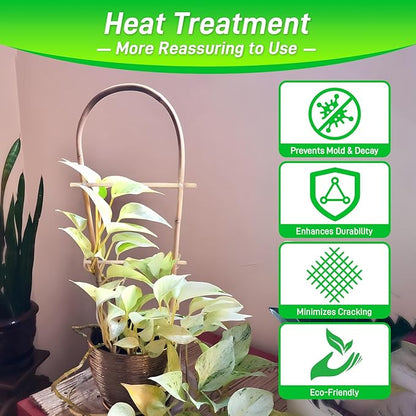 10 Pack 2ft U-Shape Bamboo Trellis for Climbing Plants, Natural Garden Trellis for Tomatoes, Cucumbers, Potted Plants, Vegetables Indoor Outdoor