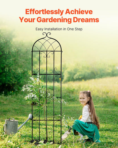 VEVOR Garden Trellis for Climbing Plants, 87 x 20 in, 4 Packs Rustproof Metal Garden Flower Rose Trellis, Outdoor Climbing Clematis Trellis Cucumbers Support for Courtyards Lawns