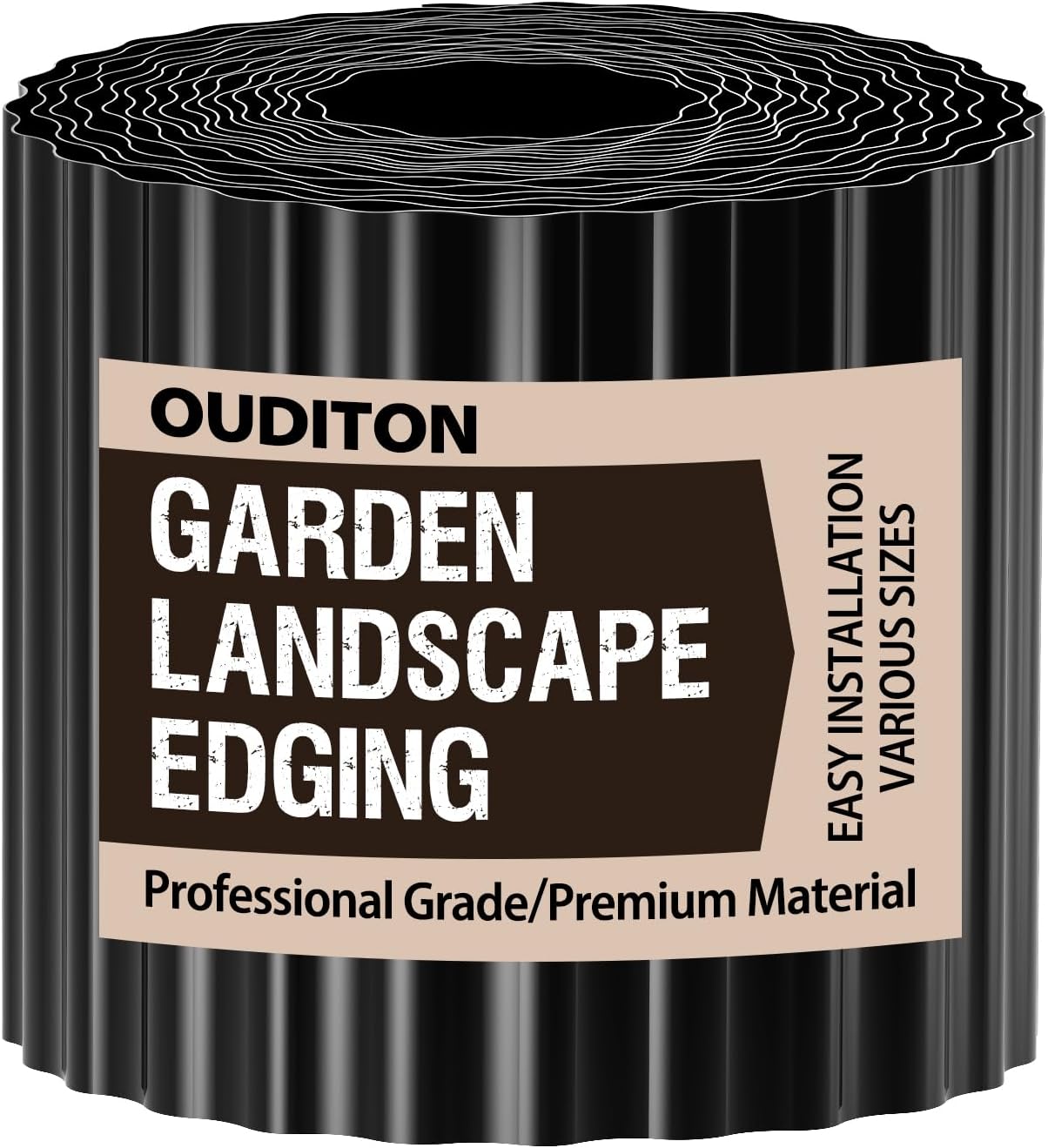 Used for DIY Metal Ripple Landscape Edging, Sturdy and Durable Garden Edging Border, Lawn and Tree Surround Fence Design (Black, 6"×20 Ft)