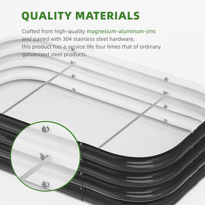 DaisyVibe Raised Garden Bed Kit, Planter Raised Garden Boxes Outdoor, Oval Large Metal Raised Garden Beds for Vegetables Flowers (Grey, 5ftx2ftx1ft)
