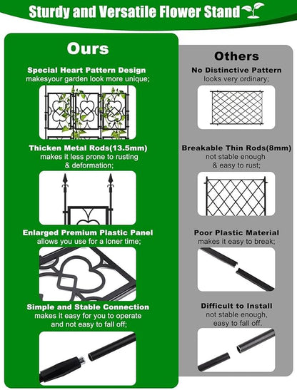 80" Garden Trellis for Climbing Plants, Kalolary Screen Plant Trellis Frame for Potted Plants Rustproof Plant Support Thicken Cucumber Trellis Grow Support for Vines Flowers Vegetable Indoor Outdoor