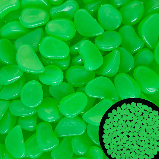 0.7LB 25-27mm Glow in Dark Pebbles Glowing Rocks for Garden Outdoor Green Fish Tank Rocks Aquarium Rocks Glowing Rocks Outdoor for Driveway Walkway,Green