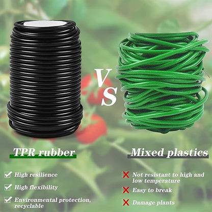 Decoroca Soft Plant Ties for Support - 65.6' Reusable Waterproof Plant Wire, Garden Twist, Office Organization and Decoration Binding（2pcs/Black）
