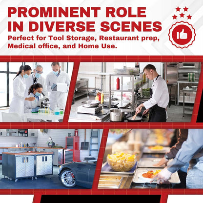 DuraSteel 24x18 NSF Stainless Steel Cart - Heavy Duty Rolling Food Prep Table with Undershelf - Metal Utility Cart for Commercial Restaurant Kitchen, Laundry, Side Mixer Stand