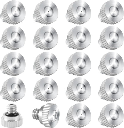 20 Pcs Brass Misting Nozzles for Outdoor Cooling System,0.012 Orifice (0.3 mm) 10/24 UNC Mister Nozzles Sprinklers for Greenhouse Patio Misting System