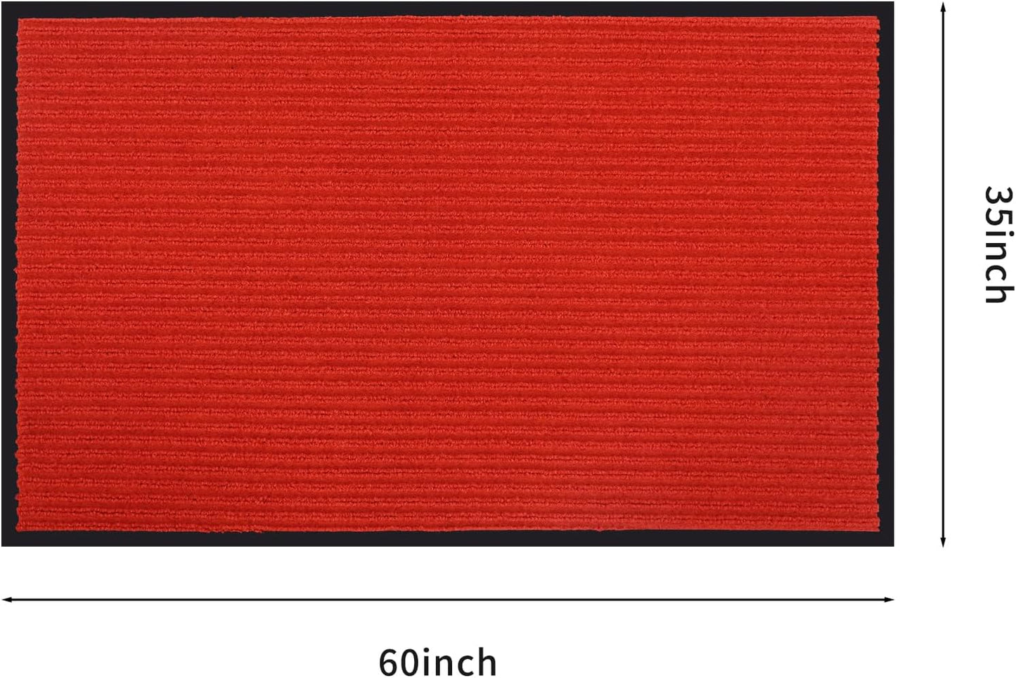 fani Heavy Duty Large Outdoor Indoor Entrance Black Doormat Waterproof Low Profile Entrance Rug Front Door Mat Patio Anti-Skid Rubber Back, 35x60 inch (China Red)