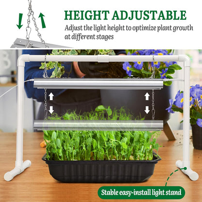 [Upgraded 1020 Size] Soligt Seed Starter Kit with Grow Light and Heat Mat - Strong Seed Starter Tray, 7" Humidity Dome and Grow Light Stand for Seed Starting, Seedling Germinating & Plant Propagating