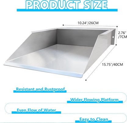 304 Stainless Steel Pool Waterfall Stream Element,Extension Stream,Garden Waterfall DIY Fountain for Garden,Yard,Terrace,Pond Basin,Fountain,Balcony