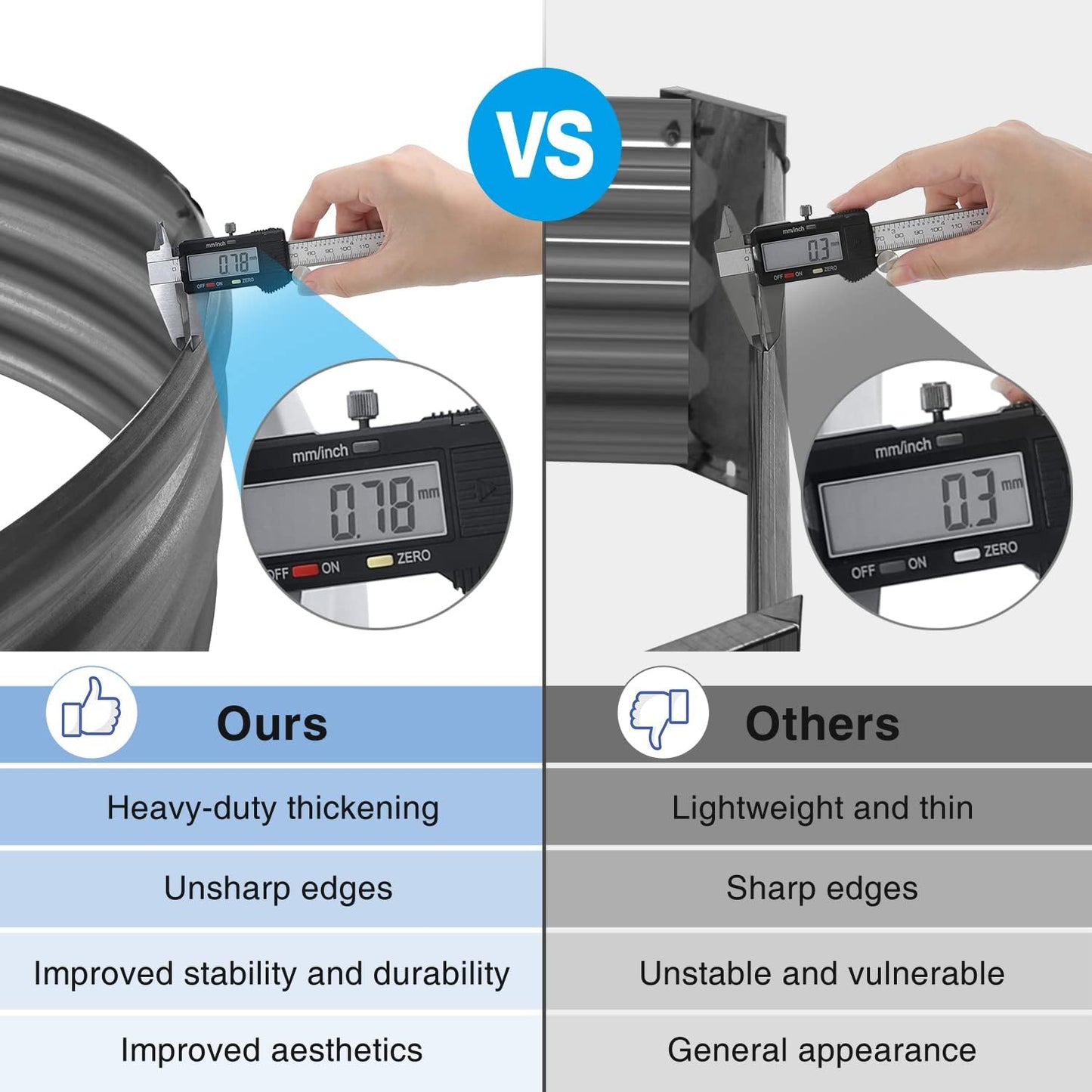 Land Guard Galvanized Raised Garden Bed Kit, Galvanized Planter Raised Garden Boxes Outdoor, Oval Large Metal Raised Garden Beds for Vegetables(Grey)4×2×1ft(1pcs)