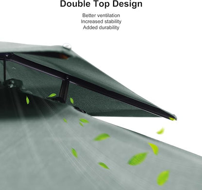 PURPLE LEAF 12 FT Cantilever Patio Umbrella Outdoor Umbrella with 330lbs Base Large Square Windproof Offset Umbrella for Pool Deck Garden, Mint Green