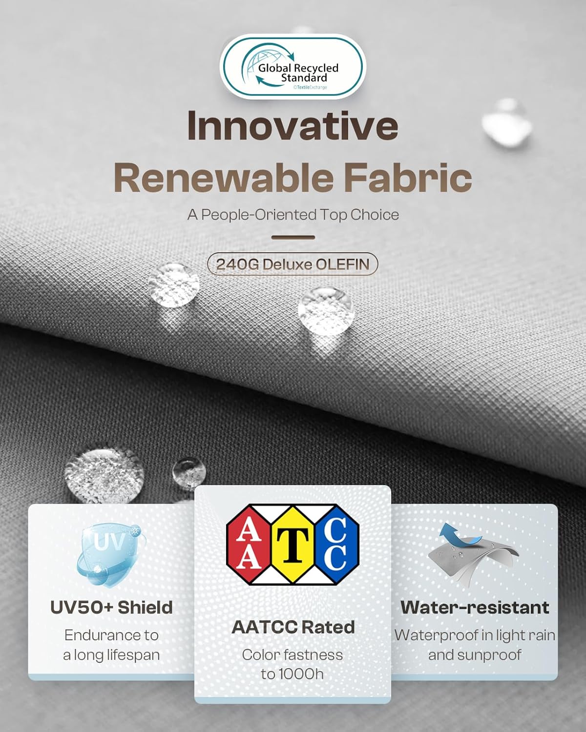 Outdoor Furniture Set, 5 Piece Aluminum Patio Furniture Set with Coffee Table, Wide Seat and Thick Cushions, Outdoor Patio Conversation Sets for Deck, Porch (LightGray)