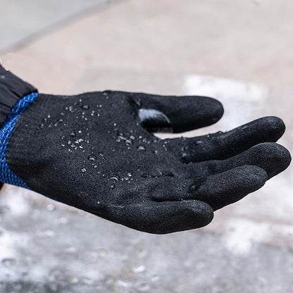 ANDANDA Level 5 Cut Resistant Gloves, 3D Comfort Stretch Fit, Double Frosted Nitrile Coated Work Gloves with Power Grip, Ideal Work Gloves for Handle Glass & Sharp Metal, Blue(XL),1Pair