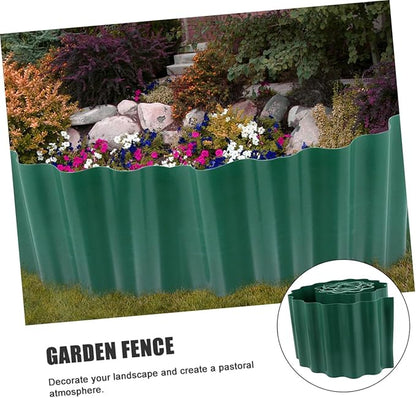 2 Rolls Reusable Plastic Lawn Border Fence Flexible Landscape Edging Kit for Garden Beds and Balconies Decorative Plant Fence Easy DIY Green Garden Trim