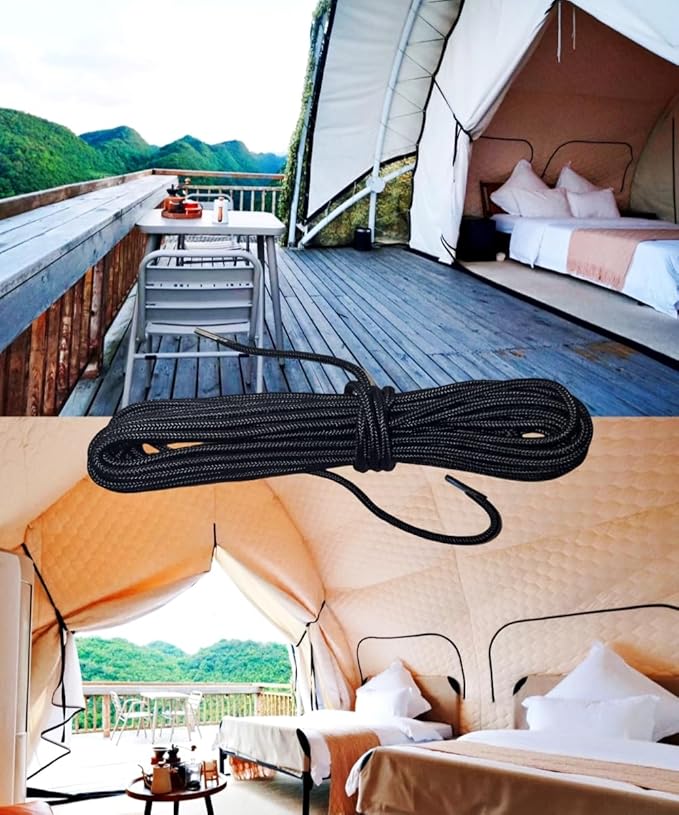 Patio Furniture Replacement Binding Rope 34ft,for Outdoor Hammock,Loungers,Hanging, Swing Chair (Black, Super Tension Rope)