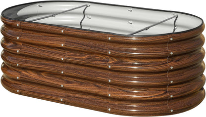 SnugNiture 4x2x1.5ft Raised Garden Bed Outdoor, 17" Tall Galvanized Metal Planter Box, Raised Garden Bed Kit for Planting Vegetables Plants Fruits, Brown