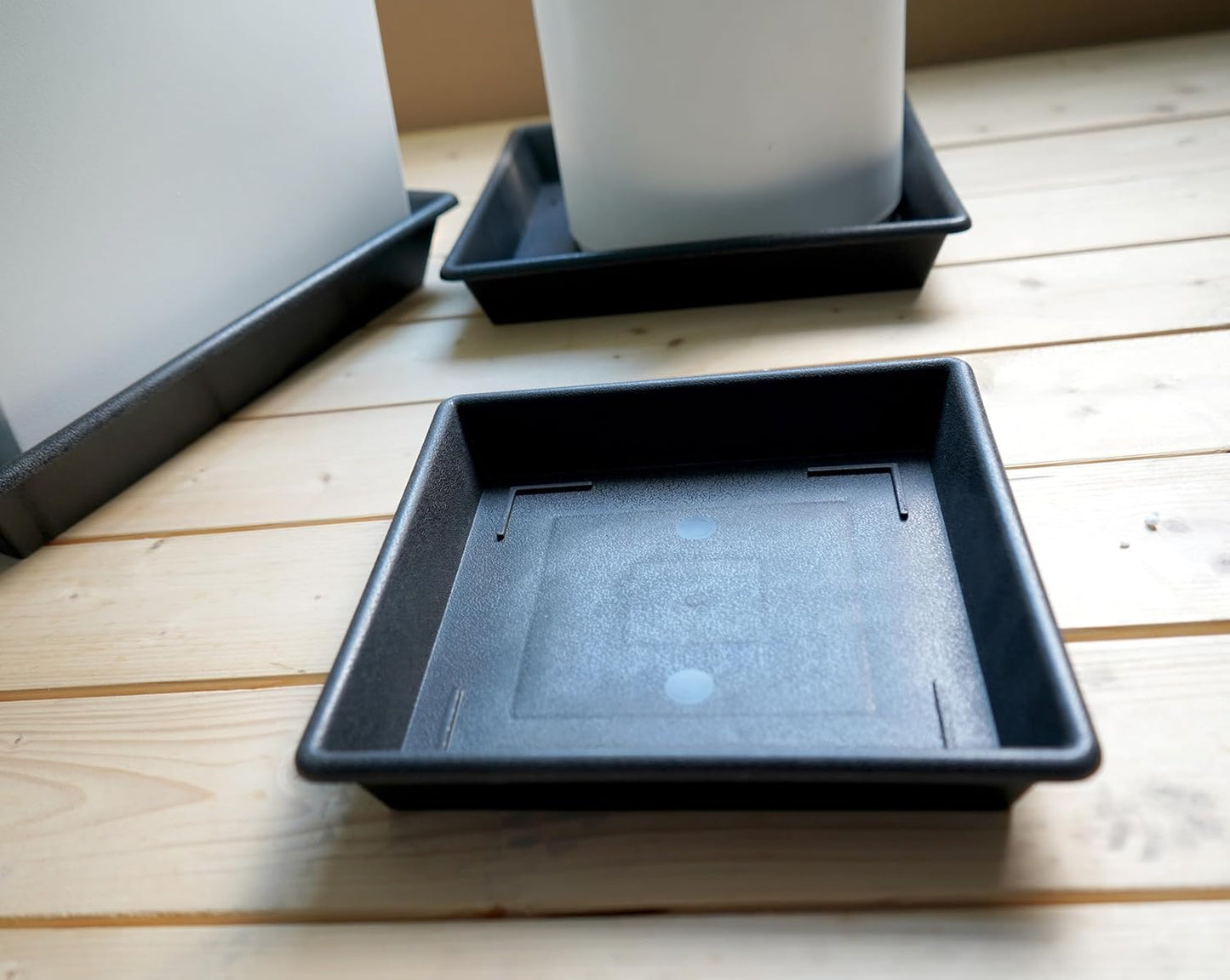 Square Plant Saucer 12 Inch 2 Pack 6 8 10 12 14 16 18 20 Inch, Plant Trays for Pots Heavy Duty Plastic Plant Saucers for Indoors Outdoors, Flower Pot No Holes Plant Drip Trays