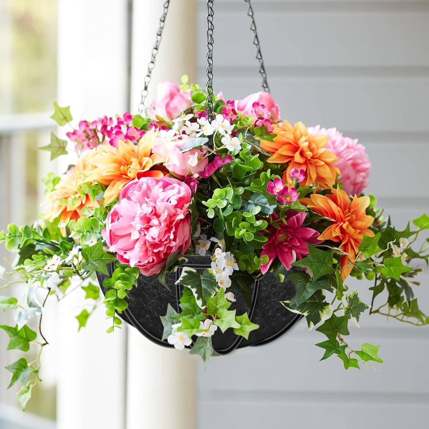 Riare 8 Pack 14 Inch Round Fabric Planter Basket Liner- Hanging Basket Liners Replacement Coco Fiber Liner Alternative for Hanging Basket Flowers (Prevent Birds from Nesting)