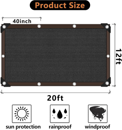 90% Shade Cloth for Garden -12 x 20 FT Durable Mesh Tarp with Grommets, Sunblock Net for Patio for Plants Greenhouse Outdoor Pergola Sun Shade Neting for Chicken Coop Cover