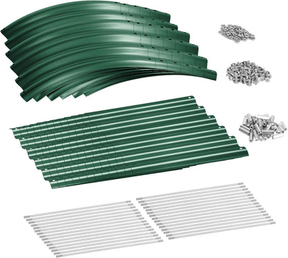 Land Guard 8×2×1.5ft Galvanized Raised Garden Bed Kit, Raised Garden Boxes Outdoor, Oval Metal Raised Garden Beds for Vegetables, Forest Green