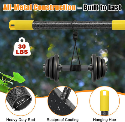 Garden Flat Shovel,74 inch Long Handle Manual Stand Weeding Tool with 2 Spades,Heavy Duty Multifunctional Garden Cleaning Shovel Spade,Floor Scraper for Weeding Edging Snow Ice Removal Tool