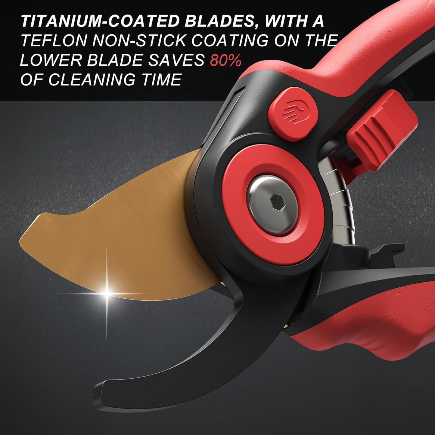 FLORA GUARD Bypass Pruning Shears 8.2" – Ultra Sharp SK5 Steel Blades with Titanium Coating, Ergonomic Rubber Handle Hand Pruners for 3/4" Branch Cutting, Garden Shears for Yard & Fruit Trees