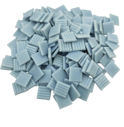 3/4 inch Quartz Glass Mosaic Tiles for Crafts, 1.1 LB, Square Mosaic Pieces for DIY Picture, Home Mosaic Decoration (Sky Blue)