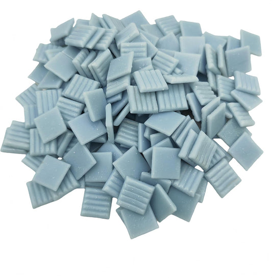 3/4 inch Quartz Glass Mosaic Tiles for Crafts, 1.1 LB, Square Mosaic Pieces for DIY Picture, Home Mosaic Decoration (Sky Blue)