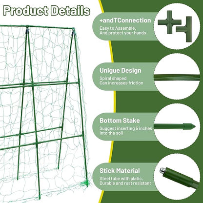 Compact A-Frame Plant Trellis for Peas, Beans & Small Climbing Plants - Rust-Resistant, Easy to Assemble, Lightweight Steel, Ideal for Raised Beds & Container Gardens(31" W x 47" H)