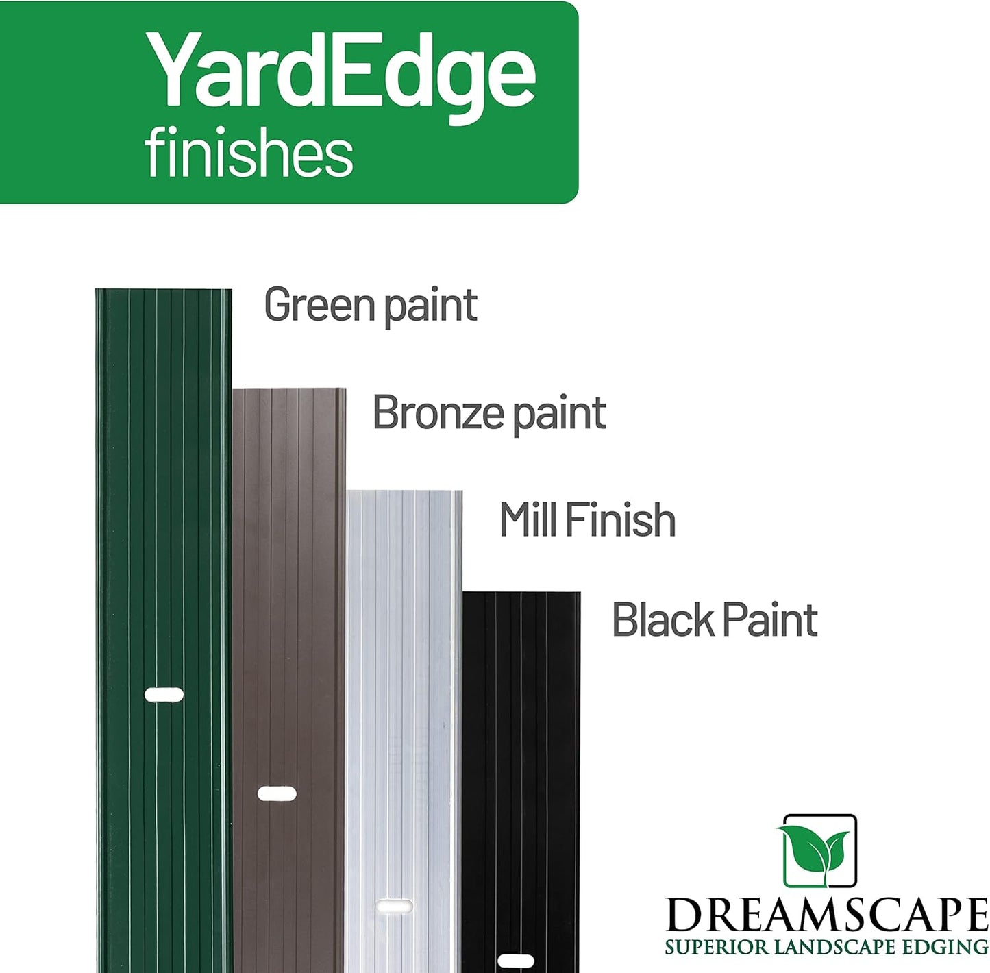 Dreamscape YardEdge Aluminum Landscape Edging - 8 Strips, 6ft Each (48ft Total), Mill Finish - Professional Quality Landscaping Border, Metal Divider for Lawn, Garden, Flowerbed