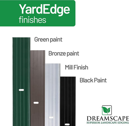 Dreamscape YardEdge Aluminum Landscape Edging - 12 Strips, 6ft Each (72ft Total), Green Duraflex Paint - Professional Quality Landscaping Border, Metal Divider for Lawn, Garden, Flowerbed