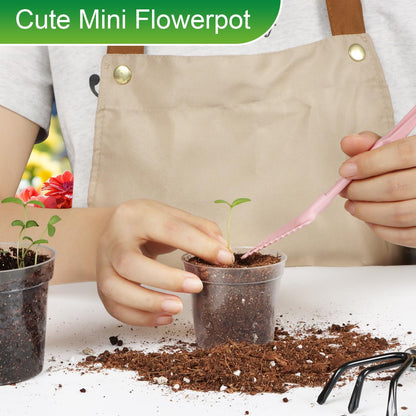 BTPLASTIK 50 Pack 2.5 Inch Clear Nursery Pots for Plants, Sturdy Plastic Plant Pot for Planting Vegetables Flowers Seedlings, Transparent Seed Starter Pots with Drainage Holes, garden, Gardening Gifts