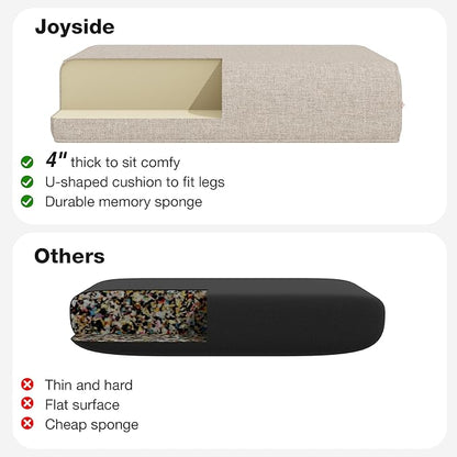 Joyside Outdoor Chair Cushions Set, 22x25/22x24 Inch Patio Furniture Deep Seat Cushions, Water Resistant & Thick Cushion, Outdoor Replacement Cushions for Seat and Sofa (Beige, 3 Set)