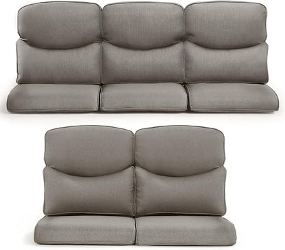 Patio Chair Cushions 5 Packs - Outside 22x24 High Back Water-Resistant Cushion with Zipper Cover for Outdoor Glider Rocking Chairs Loveseat 3-seat Couch Sofa – Grey/Crescent