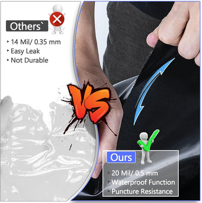 ToLanbbt Pond Liner 7 x 10 Ft, 20 Mil HDPE UV Resistant Preformed Pond Liner Easy Cutting, Underlayment for Fountain, Waterfall, Koi Pondsand Water Garden (Black)