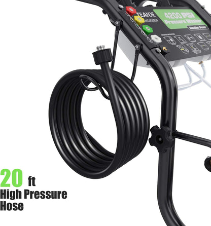 Gas Pressure Washer, 4200 PSI and 4.0 Max GPM Commercial Gas Power Washer, Spray Gun and Wand, 5 Nozzle Set, for Cars/Fences/Driveways/Homes/Patios/Furniture