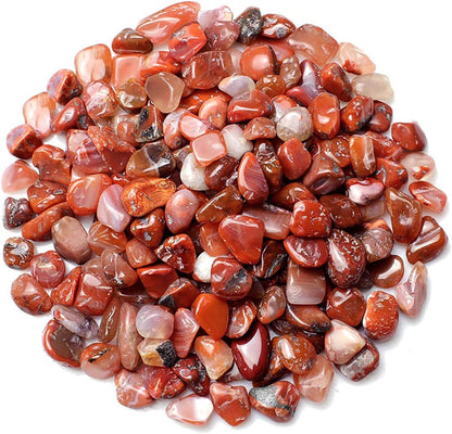 WAYBER Decorative Stones, 2 Lbs/920g (Fill 1.8 Cups) Natural Red Agate Pebbles Irregular Crystal Rock Gravel for Aquarium Turtle Tank Decoration/Succulent Plant Landscape/Flowerpot Vase Ornament